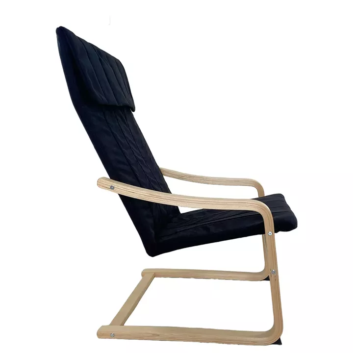 Πολυθρόνα ArteLibre NORDVIK Μαύρο/Φυσικό Ύφασμα/Ξύλο 60x71x105cm