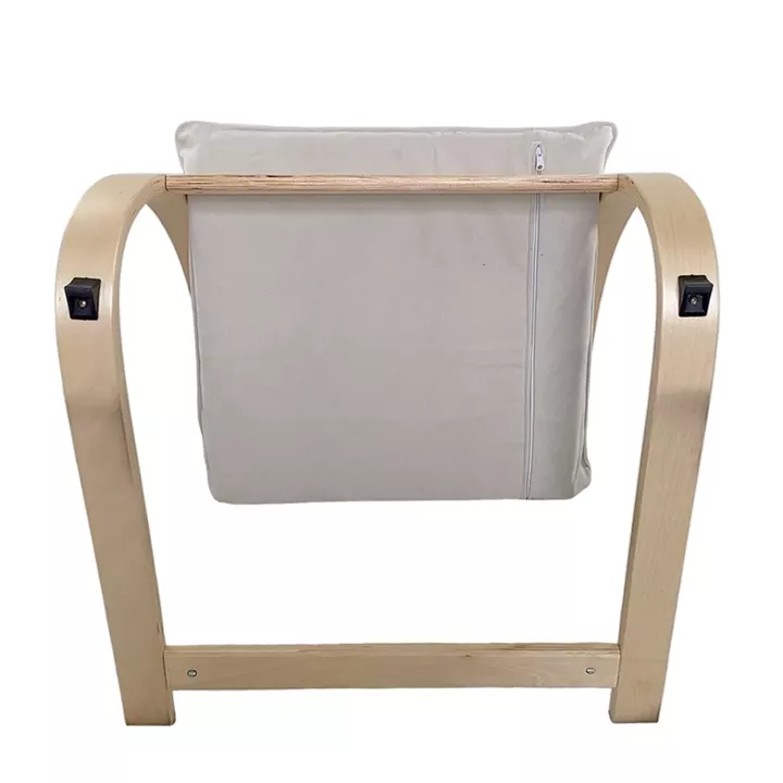 Πολυθρόνα ArteLibre VESNA Μπεζ/Φυσικό Ύφασμα/Ξύλο 67x78x92cm