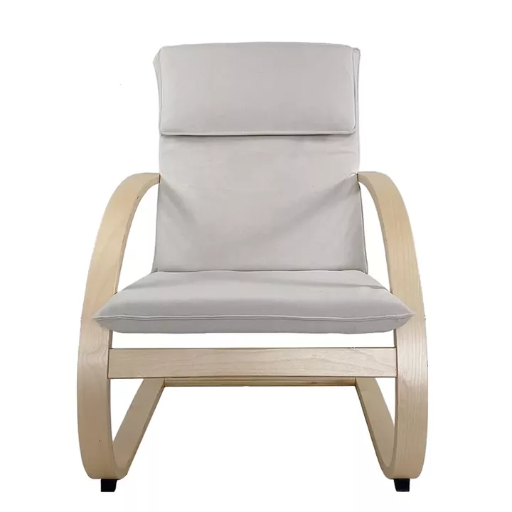 Πολυθρόνα ArteLibre VESNA Μπεζ/Φυσικό Ύφασμα/Ξύλο 67x78x92cm