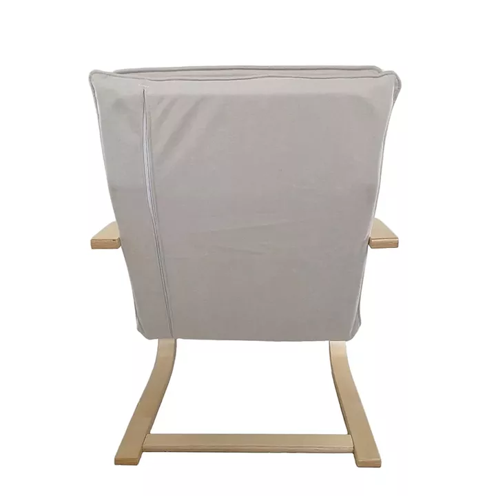 Πολυθρόνα ArteLibre VESNA Μπεζ/Φυσικό Ύφασμα/Ξύλο 67x78x92cm