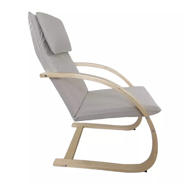 Πολυθρόνα ArteLibre VESNA Μπεζ/Φυσικό Ύφασμα/Ξύλο 67x78x92cm