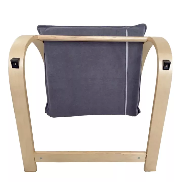 Πολυθρόνα ArteLibre VESNA Γκρι/Φυσικό Ύφασμα/Ξύλο 67x78x92cm