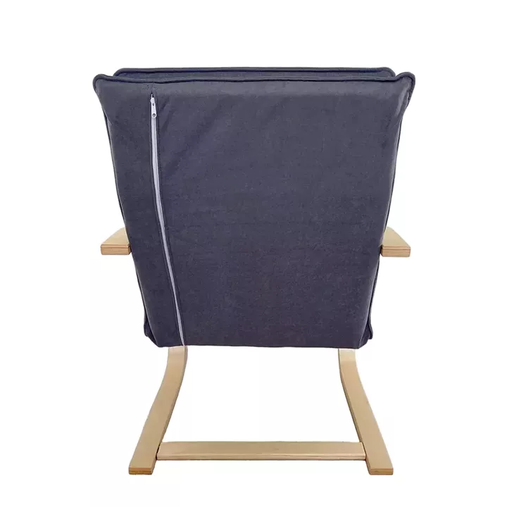 Πολυθρόνα ArteLibre VESNA Γκρι/Φυσικό Ύφασμα/Ξύλο 67x78x92cm