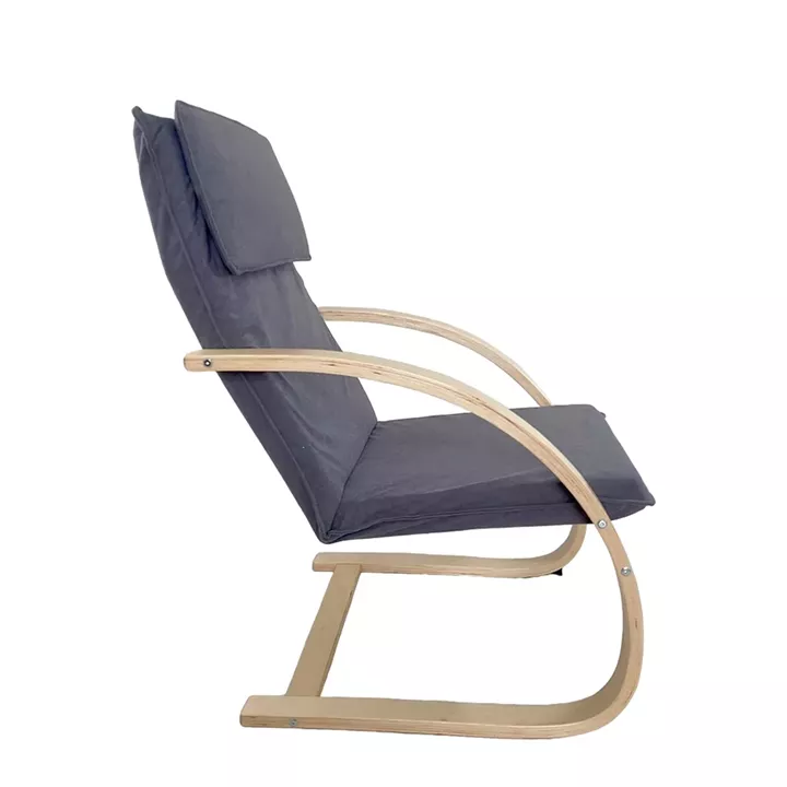 Πολυθρόνα ArteLibre VESNA Γκρι/Φυσικό Ύφασμα/Ξύλο 67x78x92cm