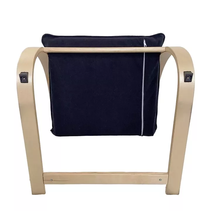 Πολυθρόνα ArteLibre VESNA Μαύρο/Φυσικό Ύφασμα/Ξύλο 67x78x92cm