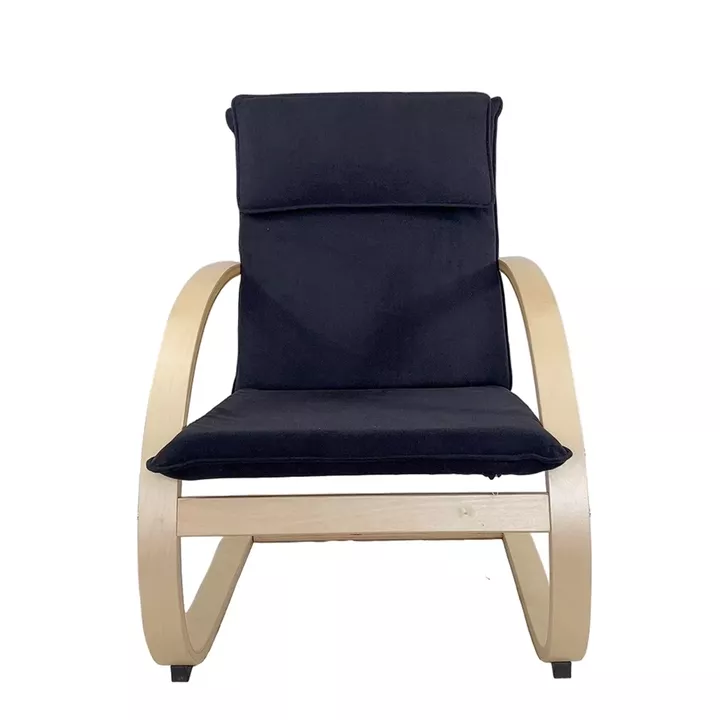 Πολυθρόνα ArteLibre VESNA Μαύρο/Φυσικό Ύφασμα/Ξύλο 67x78x92cm