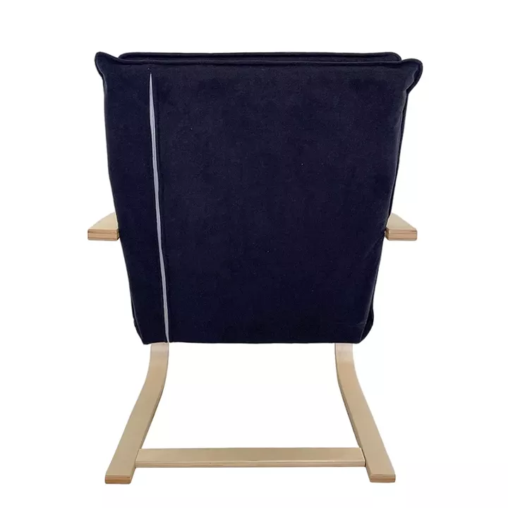 Πολυθρόνα ArteLibre VESNA Μαύρο/Φυσικό Ύφασμα/Ξύλο 67x78x92cm