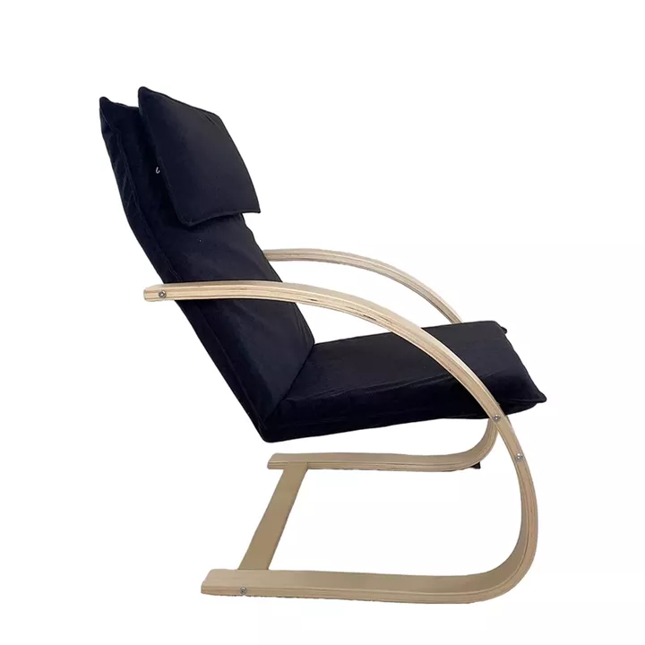 Πολυθρόνα ArteLibre VESNA Μαύρο/Φυσικό Ύφασμα/Ξύλο 67x78x92cm