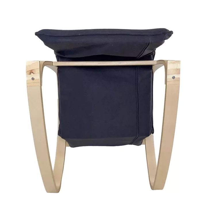 Πολυθρόνα Κουνιστή ArteLibre LUNDRA Μαύρο/Φυσικό Ύφασμα/Ξύλο 67x127x91cm