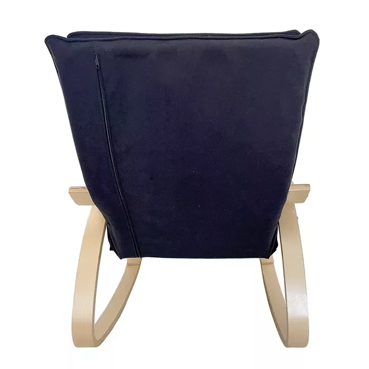 Πολυθρόνα Κουνιστή ArteLibre LUNDRA Μαύρο/Φυσικό Ύφασμα/Ξύλο 67x127x91cm