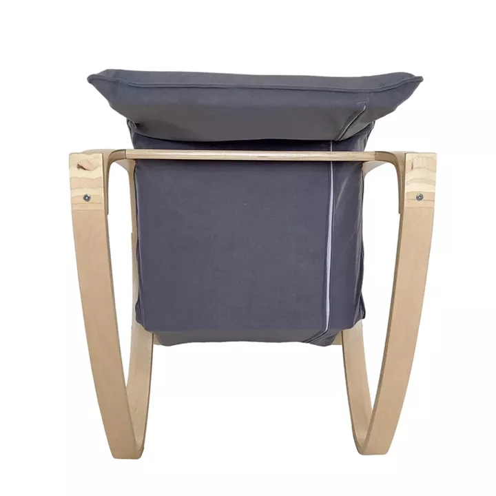 Πολυθρόνα Κουνιστή ArteLibre LUNDRA Γκρι/Φυσικό Ύφασμα/Ξύλο 67x127x91cm