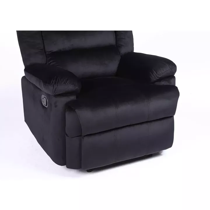 Πολυθρόνα Ανακλινόμενη ArteLibre CARINAE Μαύρο Βελούδο 93x90x100cm