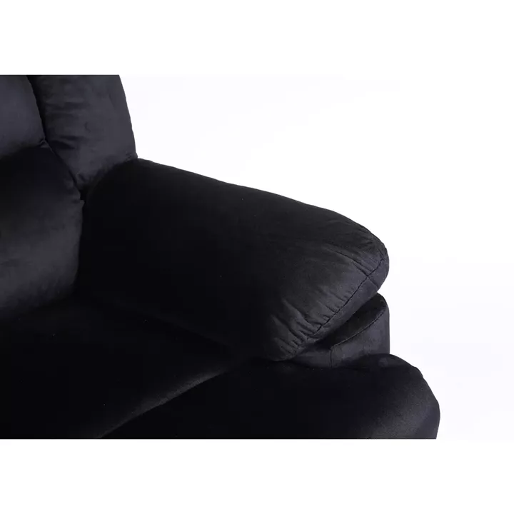 Πολυθρόνα Ανακλινόμενη ArteLibre CARINAE Μαύρο Βελούδο 93x90x100cm
