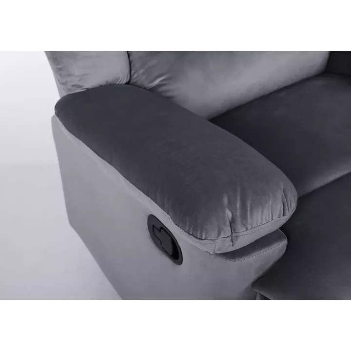 Πολυθρόνα Ανακλινόμενη ArteLibre CARINAE Γκρι Βελούδο 93x90x100cm