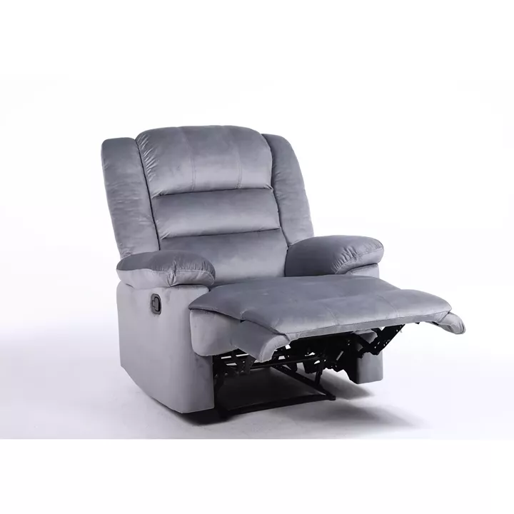 Πολυθρόνα Ανακλινόμενη ArteLibre CARINAE Γκρι Βελούδο 93x90x100cm