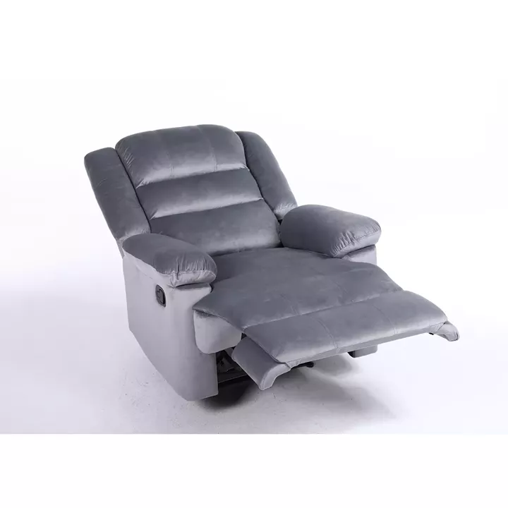 Πολυθρόνα Ανακλινόμενη ArteLibre CARINAE Γκρι Βελούδο 93x90x100cm