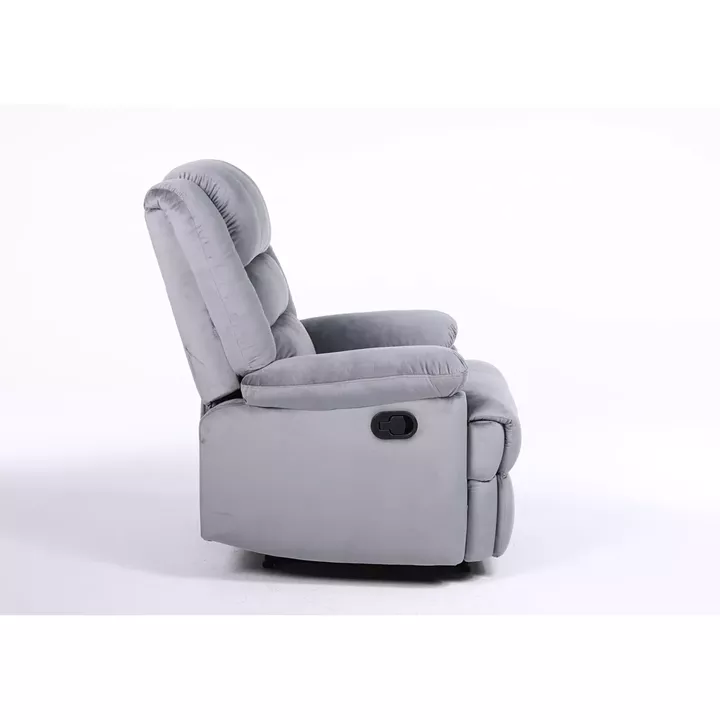 Πολυθρόνα Ανακλινόμενη ArteLibre CARINAE Γκρι Βελούδο 93x90x100cm