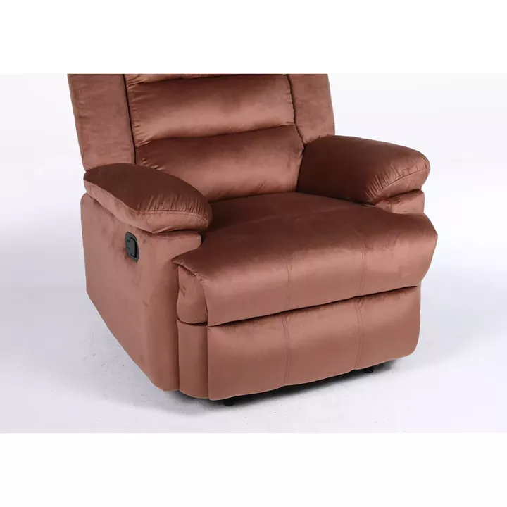 Πολυθρόνα Ανακλινόμενη ArteLibre CARINAE Καφέ Βελούδο 93x90x100cm