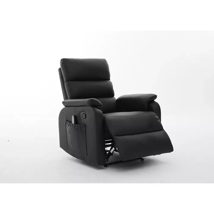 Πολυθρόνα Ανακλινόμενη ArteLibre RIGIL Με Λειτουργία Μασάζ Μαύρο PU 75x87x102cm