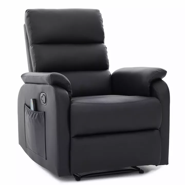 Πολυθρόνα Ανακλινόμενη ArteLibre RIGIL Με Λειτουργία Μασάζ Μαύρο PU 75x87x102cm