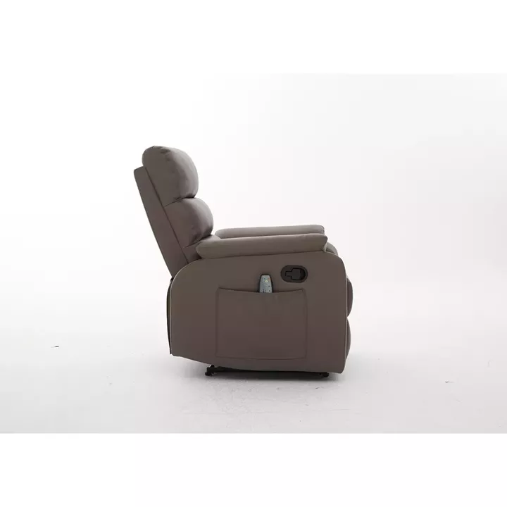 Πολυθρόνα Ανακλινόμενη ArteLibre RIGIL Με Λειτουργία Μασάζ Καφέ PU 75x87x102cm