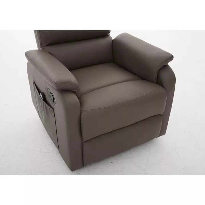 Πολυθρόνα Ανακλινόμενη ArteLibre RIGIL Με Λειτουργία Μασάζ Καφέ PU 75x87x102cm