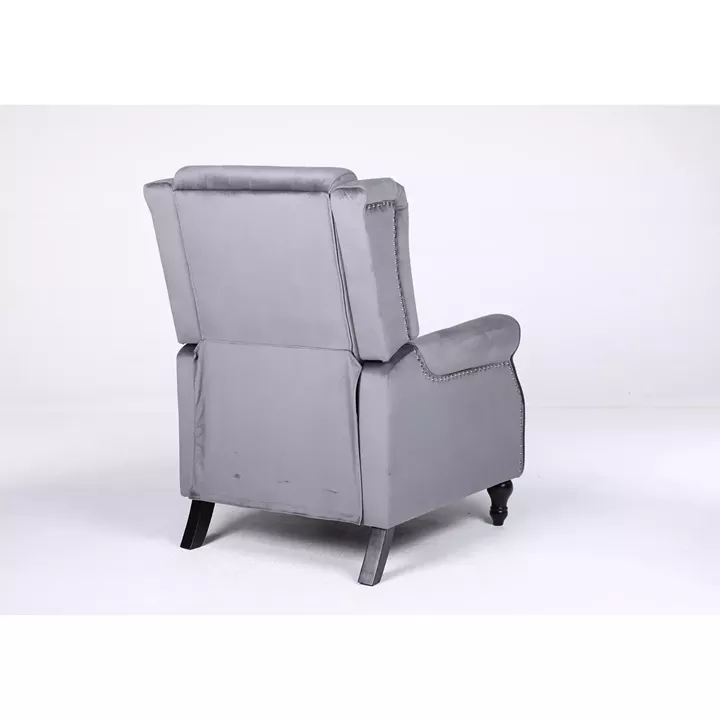 Πολυθρόνα Ανακλινόμενη ArteLibre ALNAIR Γκρι Βελούδο 78x85x104cm