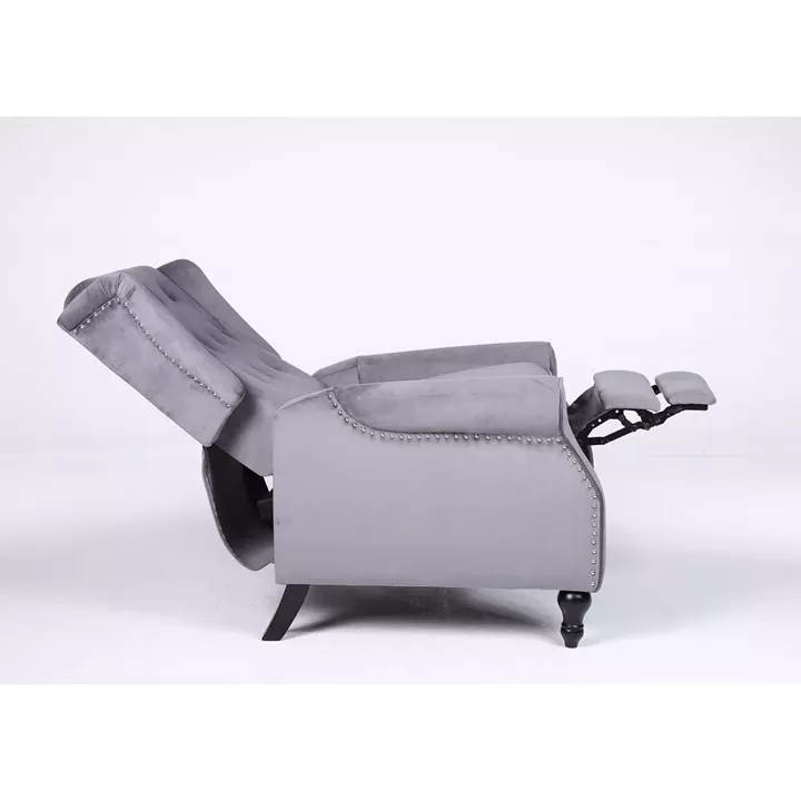 Πολυθρόνα Ανακλινόμενη ArteLibre ALNAIR Γκρι Βελούδο 78x85x104cm