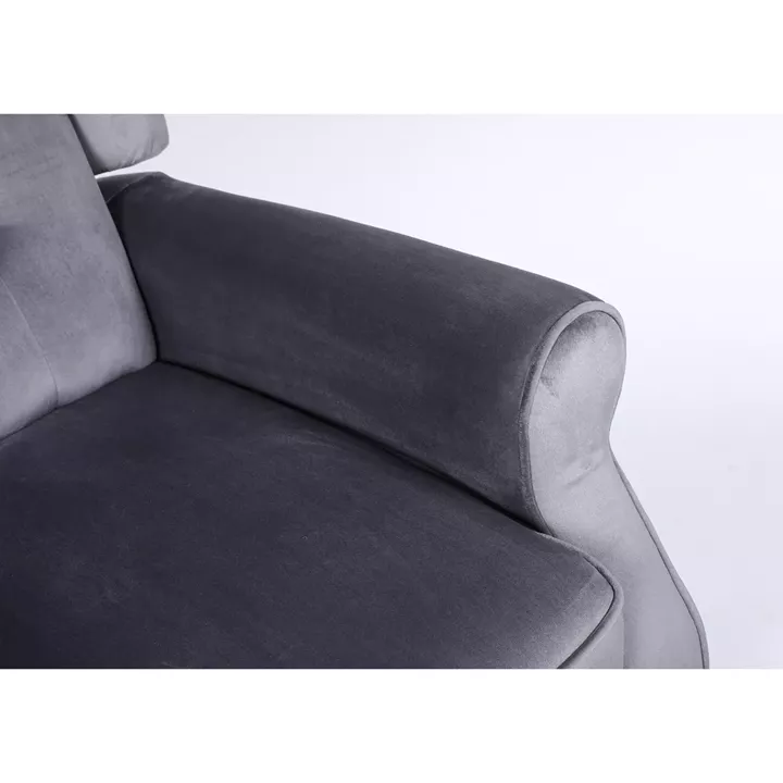 Πολυθρόνα Ανακλινόμενη ArteLibre ALNAIR Γκρι Βελούδο 78x85x104cm