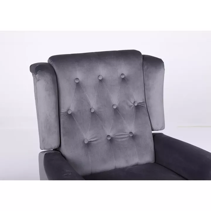 Πολυθρόνα Ανακλινόμενη ArteLibre ALNAIR Γκρι Βελούδο 78x85x104cm