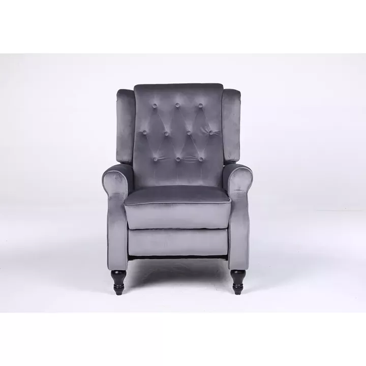 Πολυθρόνα Ανακλινόμενη ArteLibre ALNAIR Γκρι Βελούδο 78x85x104cm