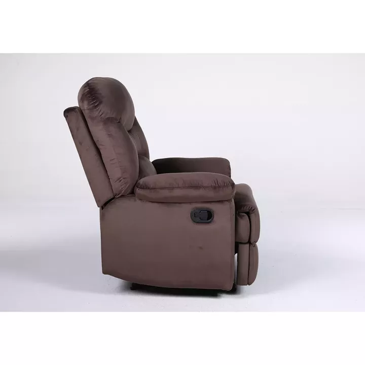 Πολυθρόνα Ανακλινόμενη ArteLibre NASHIRA Καφέ Βελούδο 88x90x99cm