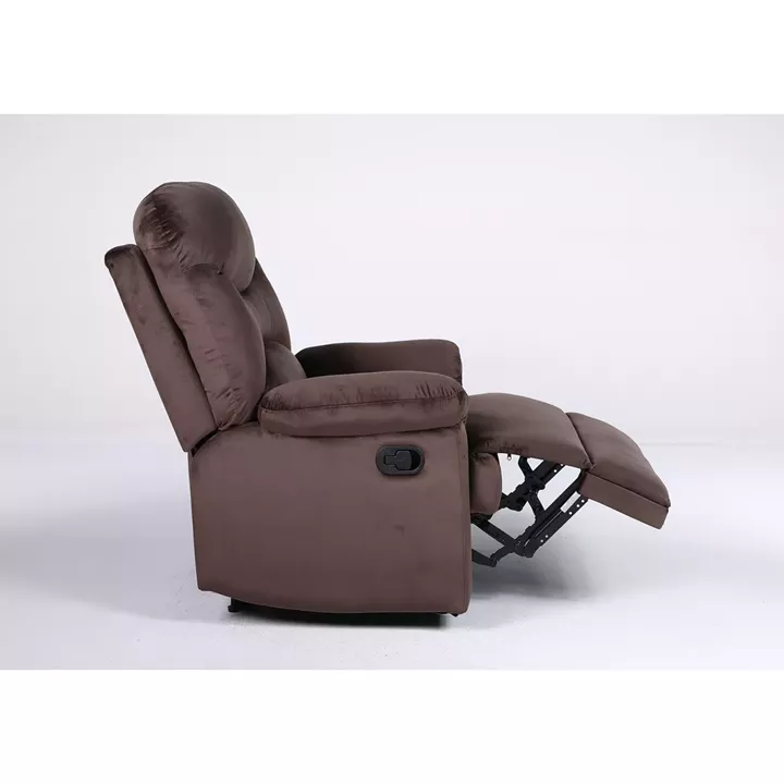 Πολυθρόνα Ανακλινόμενη ArteLibre NASHIRA Καφέ Βελούδο 88x90x99cm