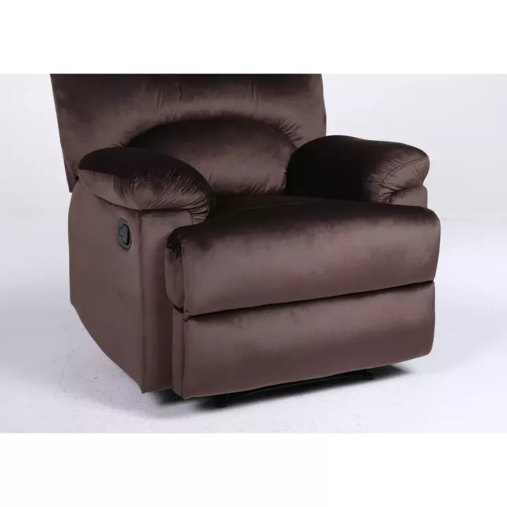 Πολυθρόνα Ανακλινόμενη ArteLibre NASHIRA Καφέ Βελούδο 88x90x99cm