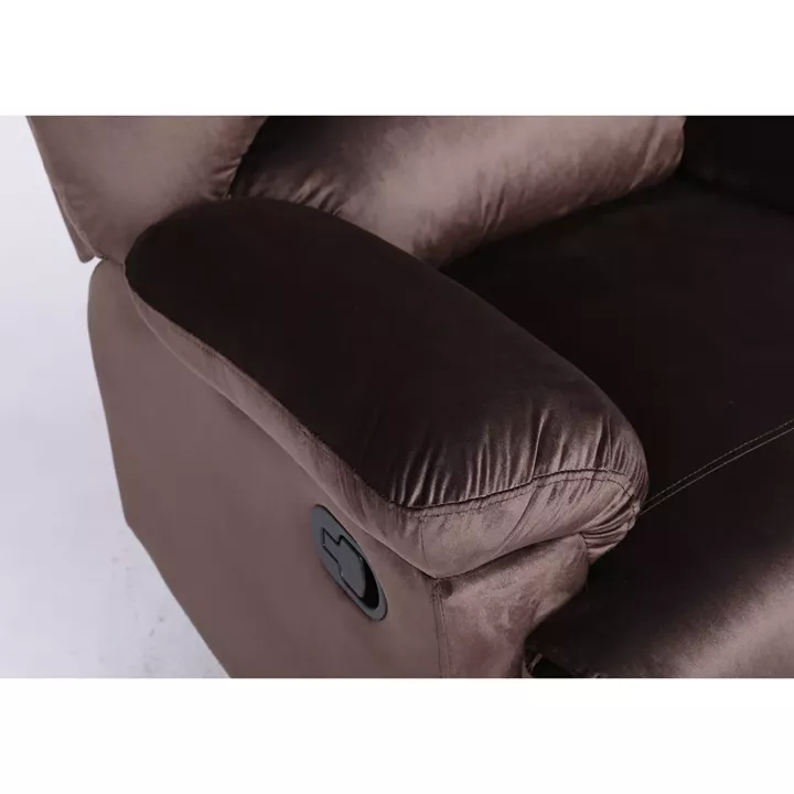 Πολυθρόνα Ανακλινόμενη ArteLibre NASHIRA Καφέ Βελούδο 88x90x99cm