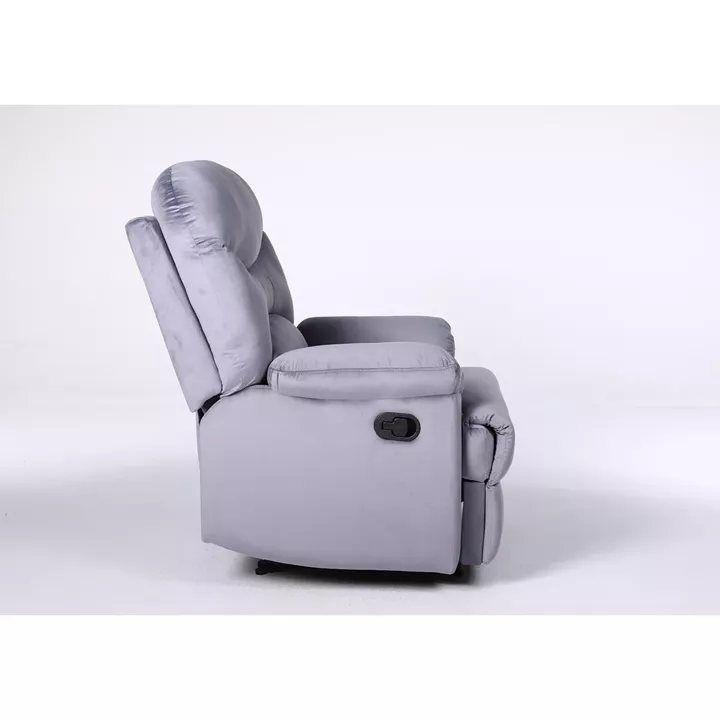 Πολυθρόνα Ανακλινόμενη ArteLibre NASHIRA Γκρι Βελούδο 88x90x99cm