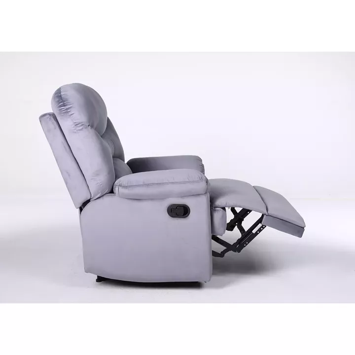 Πολυθρόνα Ανακλινόμενη ArteLibre NASHIRA Γκρι Βελούδο 88x90x99cm