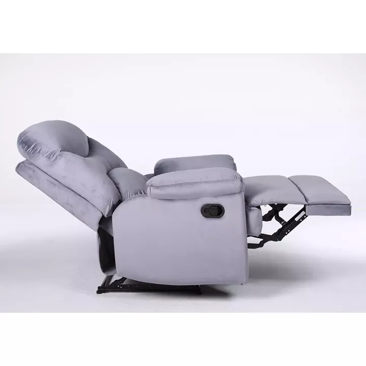 Πολυθρόνα Ανακλινόμενη ArteLibre NASHIRA Γκρι Βελούδο 88x90x99cm