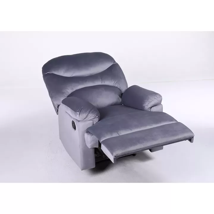 Πολυθρόνα Ανακλινόμενη ArteLibre NASHIRA Γκρι Βελούδο 88x90x99cm
