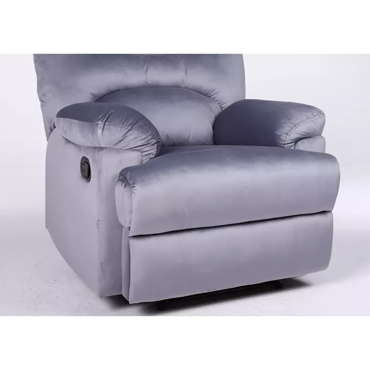 Πολυθρόνα Ανακλινόμενη ArteLibre NASHIRA Γκρι Βελούδο 88x90x99cm
