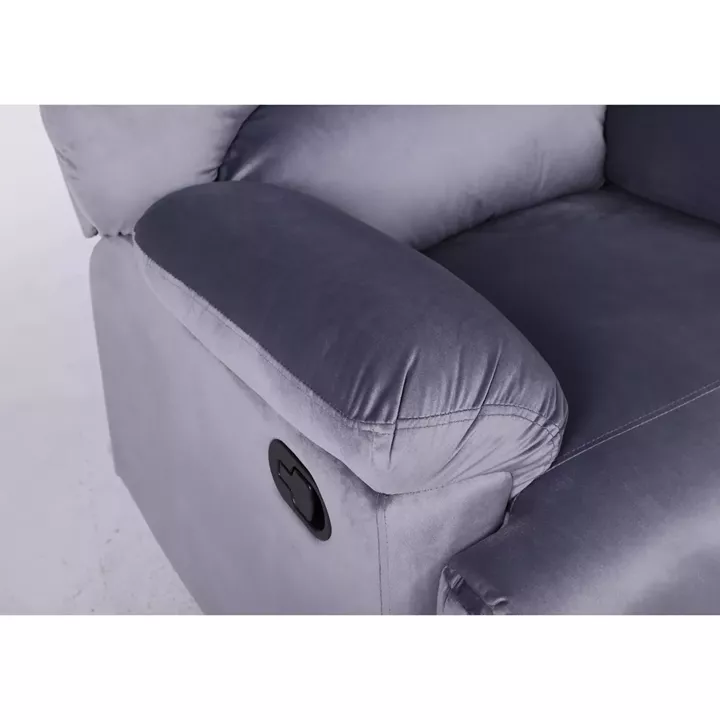 Πολυθρόνα Ανακλινόμενη ArteLibre NASHIRA Γκρι Βελούδο 88x90x99cm