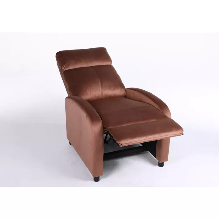 Πολυθρόνα Ανακλινόμενη ArteLibre TUREIS Καφέ Βελούδο 68x86x99cm