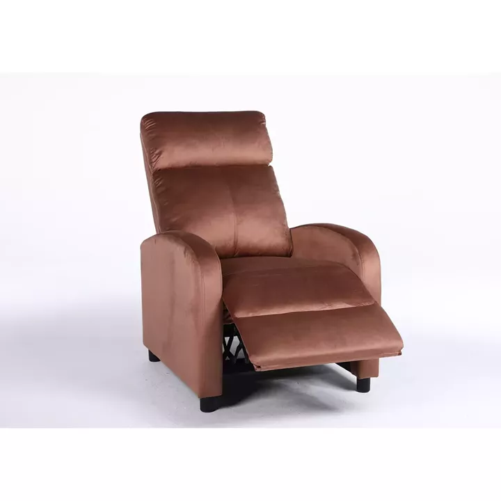 Πολυθρόνα Ανακλινόμενη ArteLibre TUREIS Καφέ Βελούδο 68x86x99cm