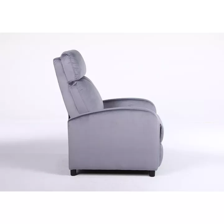 Πολυθρόνα Ανακλινόμενη ArteLibre TUREIS Γκρι Βελούδο 68x86x99cm