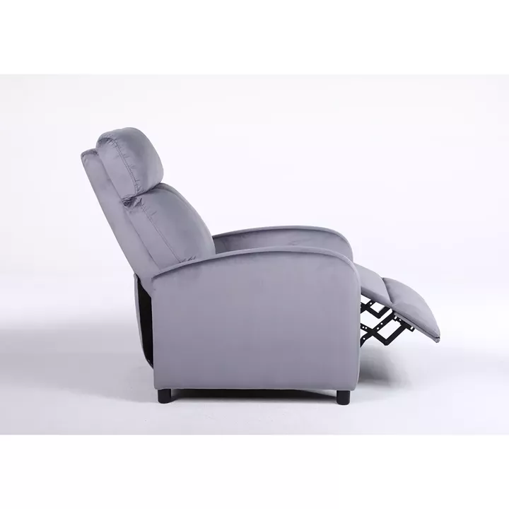 Πολυθρόνα Ανακλινόμενη ArteLibre TUREIS Γκρι Βελούδο 68x86x99cm