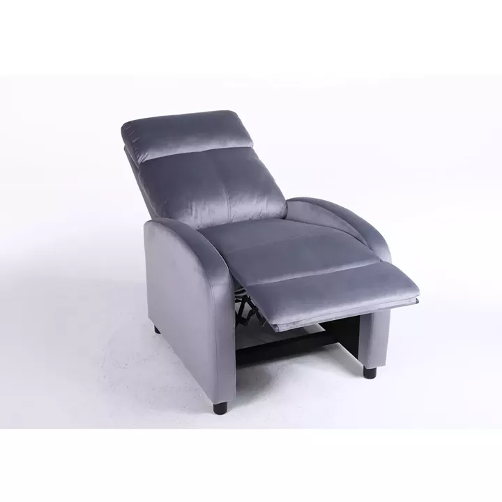 Πολυθρόνα Ανακλινόμενη ArteLibre TUREIS Γκρι Βελούδο 68x86x99cm
