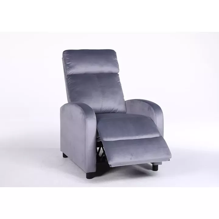 Πολυθρόνα Ανακλινόμενη ArteLibre TUREIS Γκρι Βελούδο 68x86x99cm