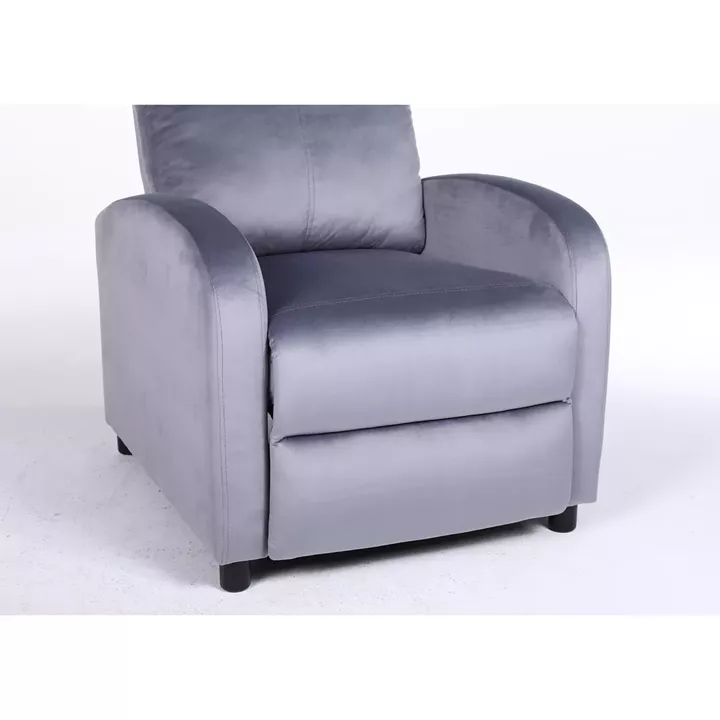 Πολυθρόνα Ανακλινόμενη ArteLibre TUREIS Γκρι Βελούδο 68x86x99cm
