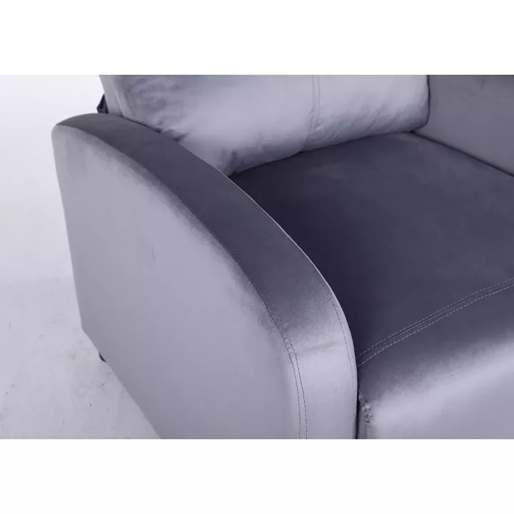 Πολυθρόνα Ανακλινόμενη ArteLibre TUREIS Γκρι Βελούδο 68x86x99cm