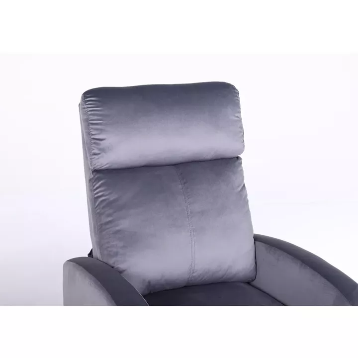 Πολυθρόνα Ανακλινόμενη ArteLibre TUREIS Γκρι Βελούδο 68x86x99cm